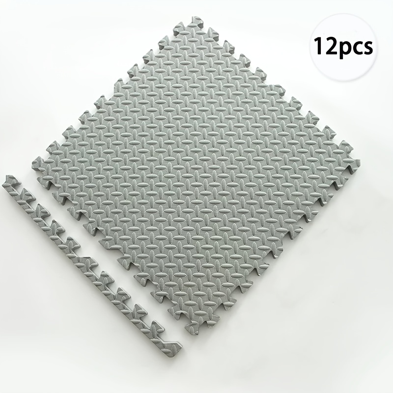 TEMU 12pcs Heavy-duty Eva Floor Mats - Interlocking Exercise, Yoga, Gym Mats - Non-slip, Shockproof, Soundproof, Scratch-resistant - Easy To Clean -