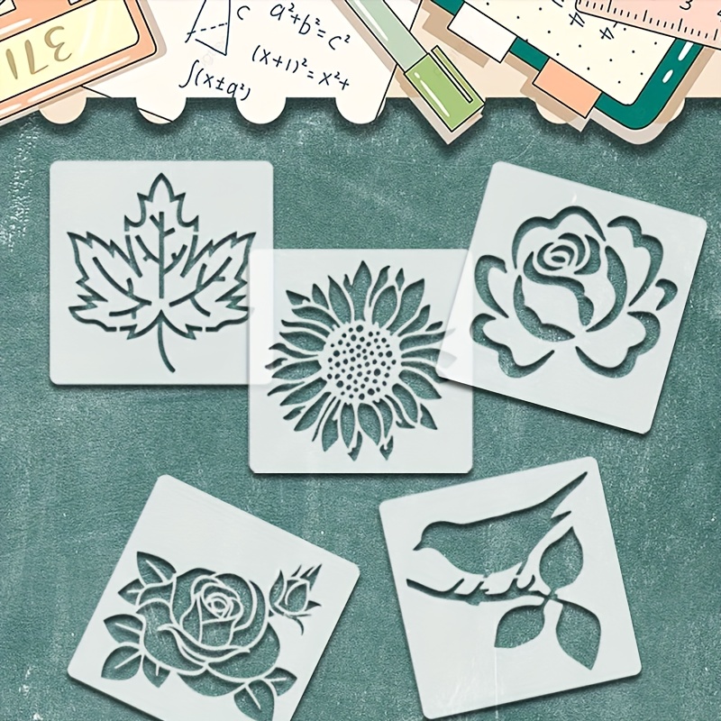 Stencils For Painting On Wood, Reusable Flower Stencils Painting Crafts Templates