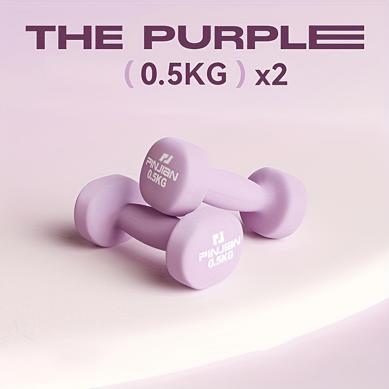 TEMU Pinjian 2pcs Neoprene Coated Workout Dumbbells Set, Roll, & Exercise Dumbbells - Shaped Dumbbells For - For Gyms & Use