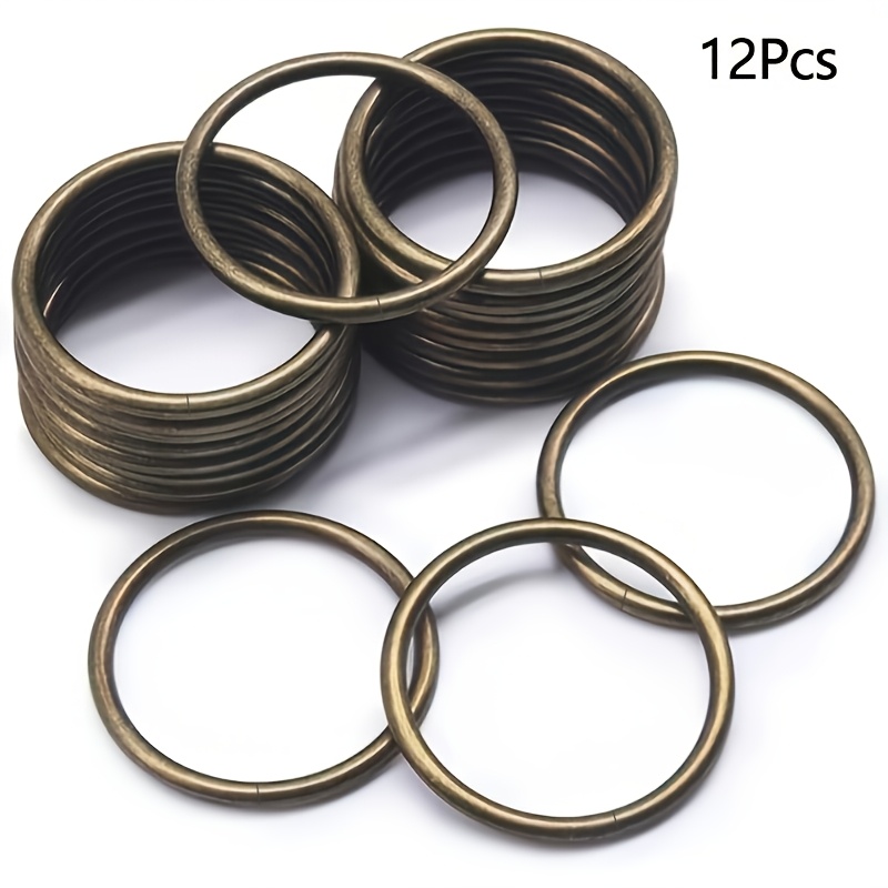 TEMU 12pcs -plated Alloy O-ring Buckles, Heavy Duty, Metal O Ring Buckles, Round Metal Loop, Suitable For Hardware Bags, Belts, Webbing Belts, And