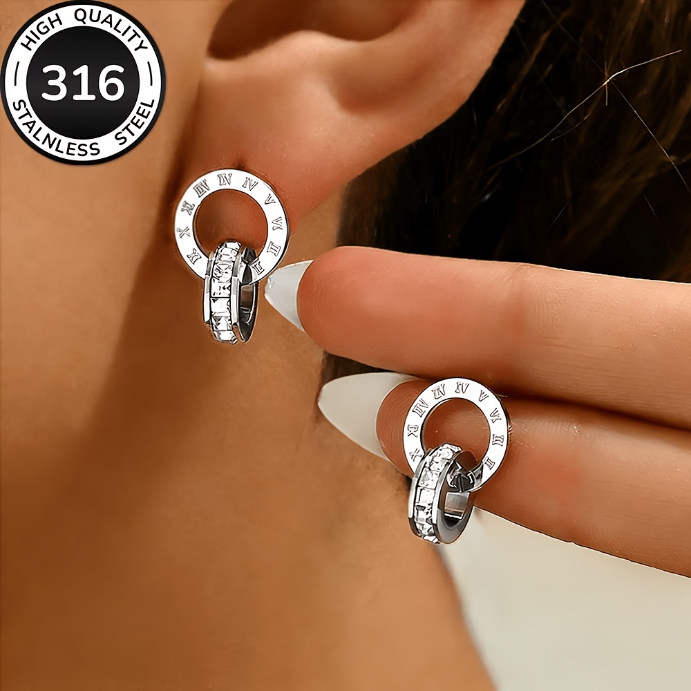 Fashionable Roman Numeral Stud Earrings for Women