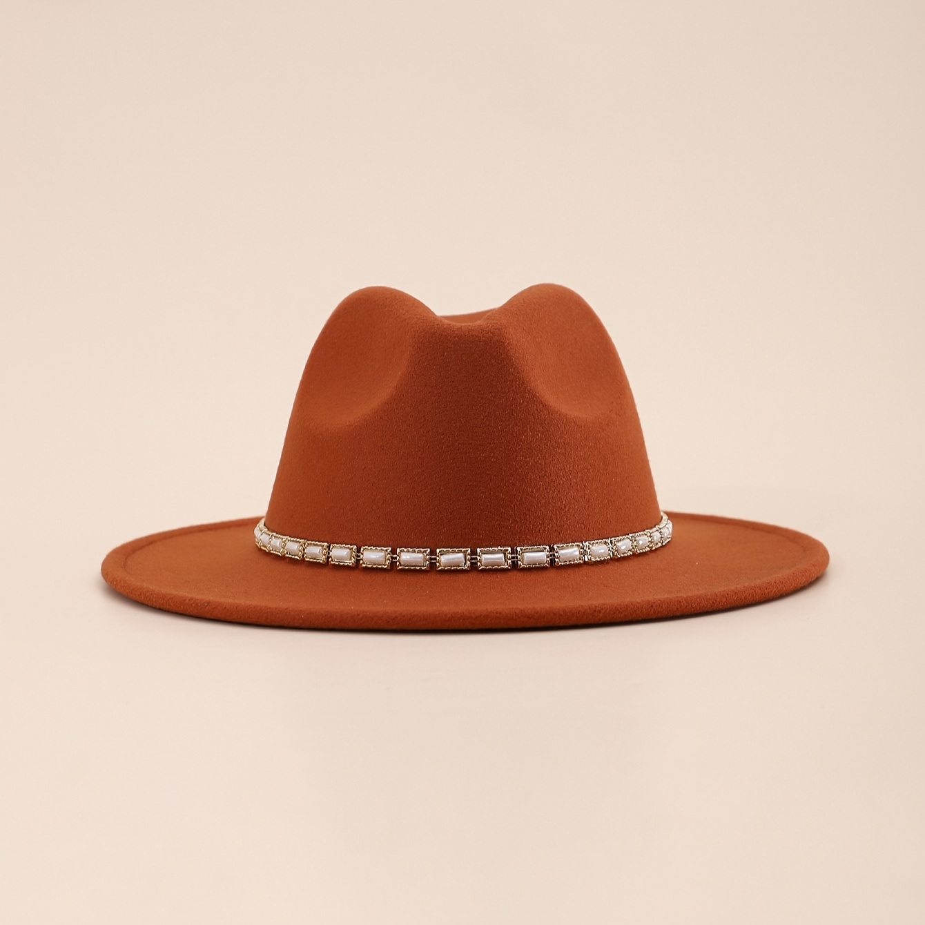 womens lightweight polyester felt fedora hat ceramic - Temu display picture 3