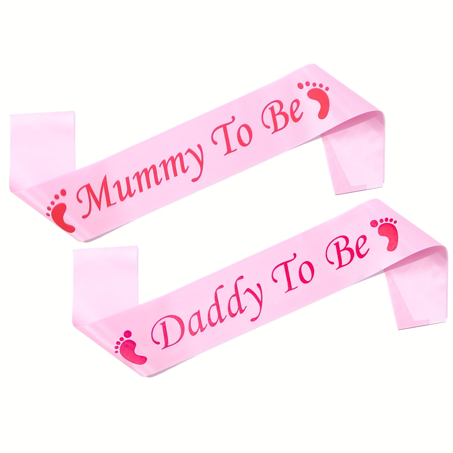 Baby Shower Dekoration Set – 4-teilig Mit „Mummy/Daddy To Be“ Schärpen & Ansteckern | Rosa, Blau, Weiß
