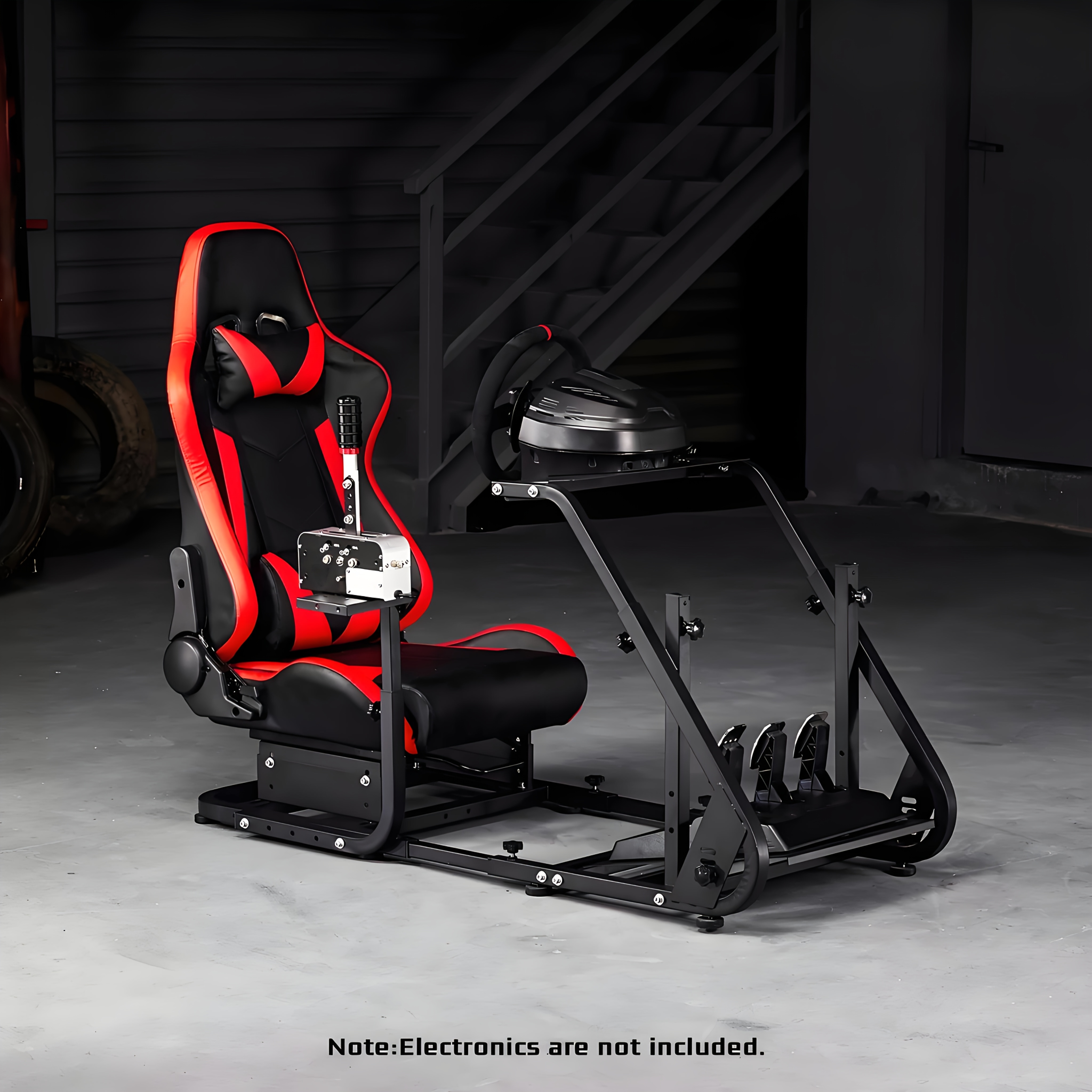 Image of Zootopo Racing Simulator Cockpit With Red Seat Fits For G29, T248, Mountable Display Mount, Racing Steering Wheel Stand, Not Included Wheel & Pedals, Gaming Setup, Gaming Chair, Adjustable Stand
