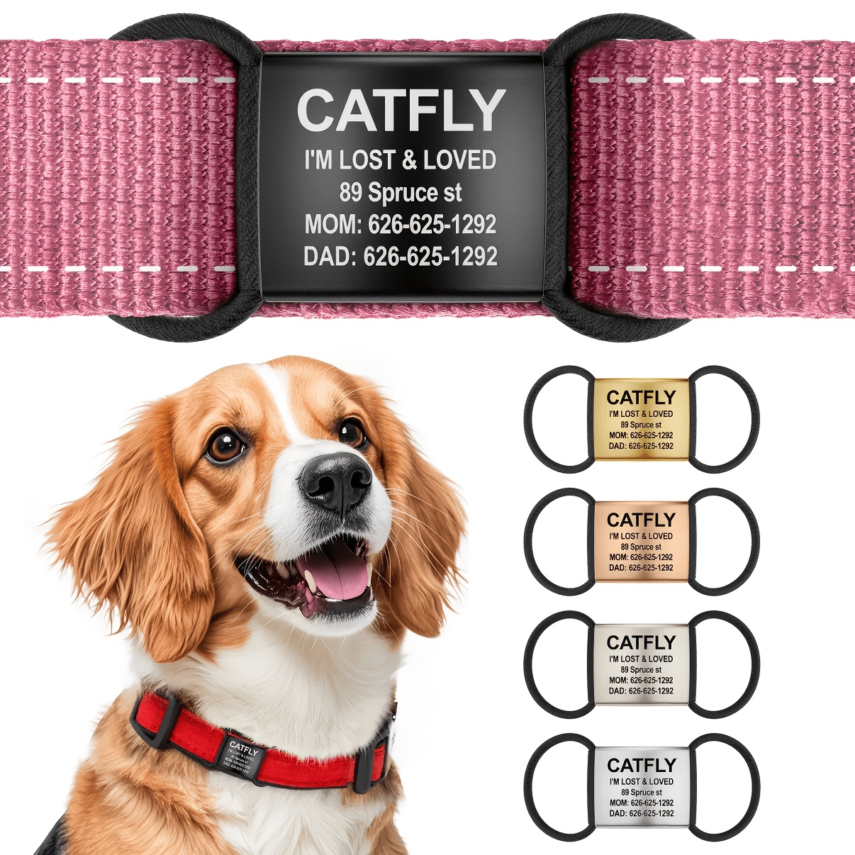 TEMU Custom Pet Stainless Steel Tags, Tags Designed For Cat And Dog Collars, Collars To Prevent Loss, Birthday Gifts For Cats And Dogs, Gifts For Pet