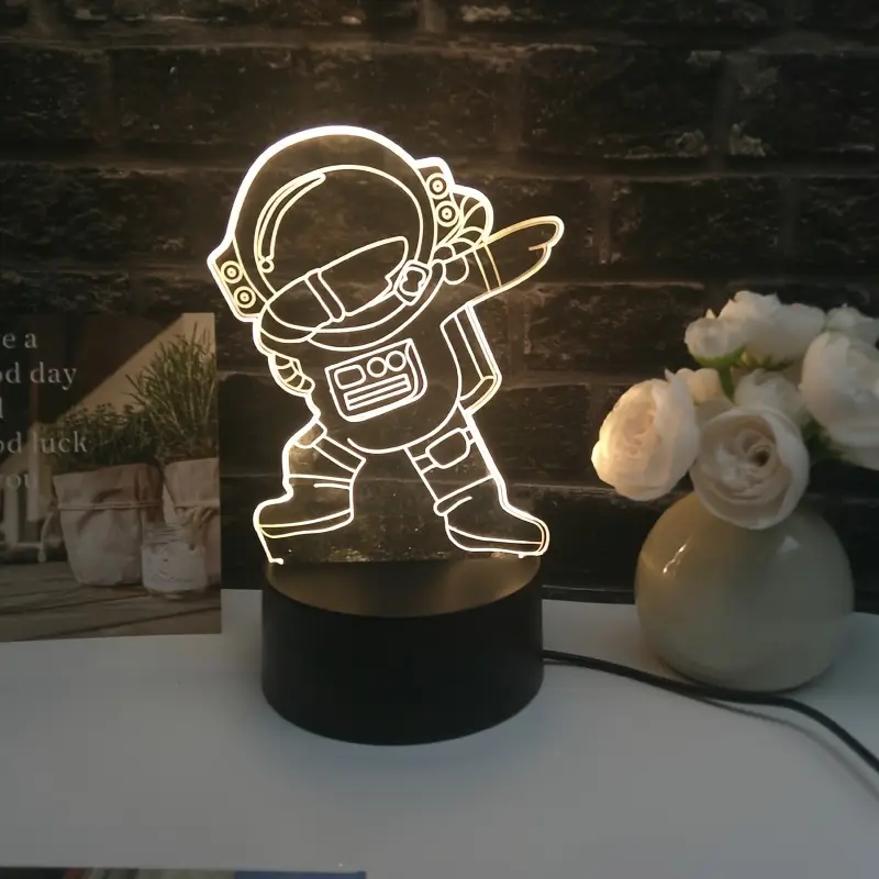 1pc cartoon astronaut led night light indoor lamp with integrated electronics motherboard non battery operated powered via included cable ideal for home decor and s bedroom Product details 3