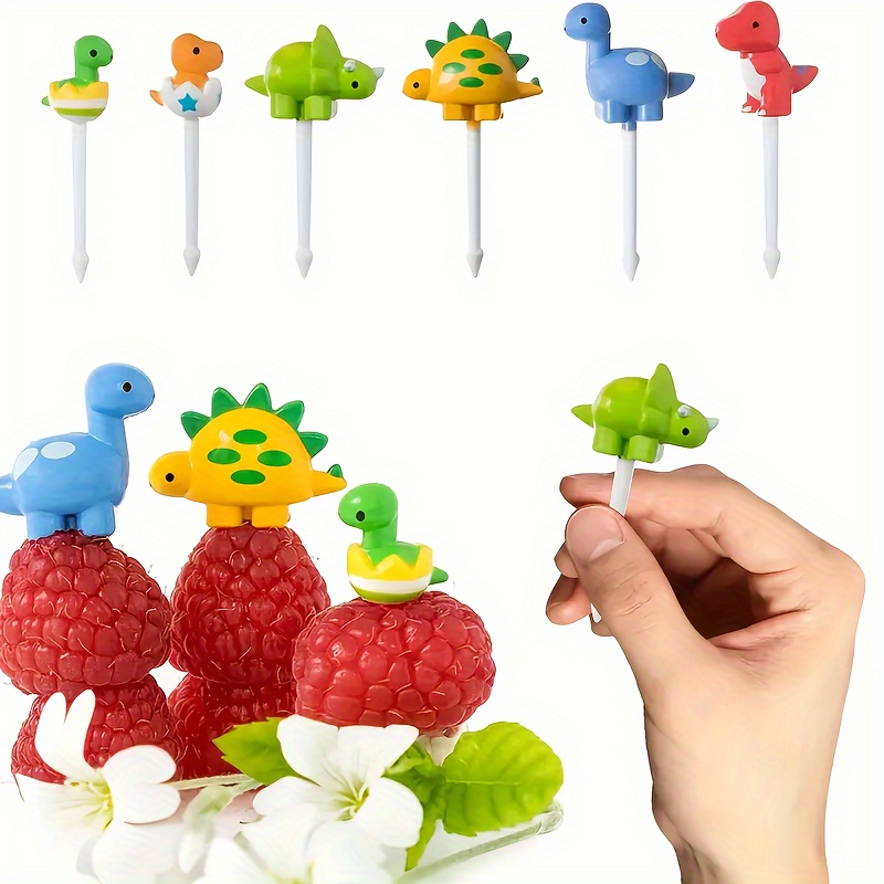 

6pcs/set, Holiday Dinosaur Snack Fork Set, Holiday Party And Decoration Dessert Tableware, Party Decor, Party Supplies, Holiday Decor, Holiday Supplies