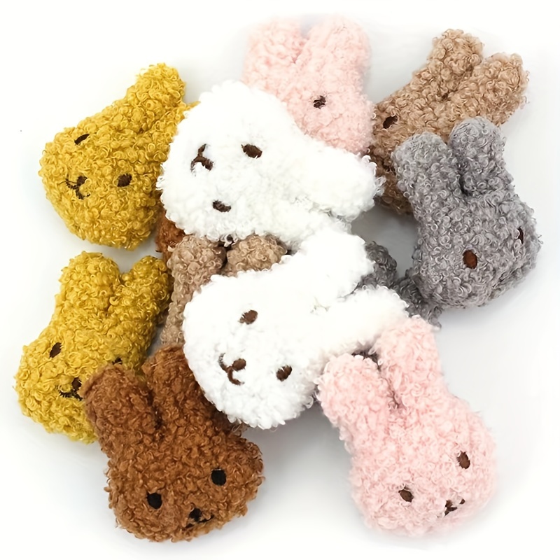 

12pcs Cute Plush Fabric Color Rabbit Patch, Used For Hairpins, Brooches, Shoes, Clothing And Other Diy And Decoration