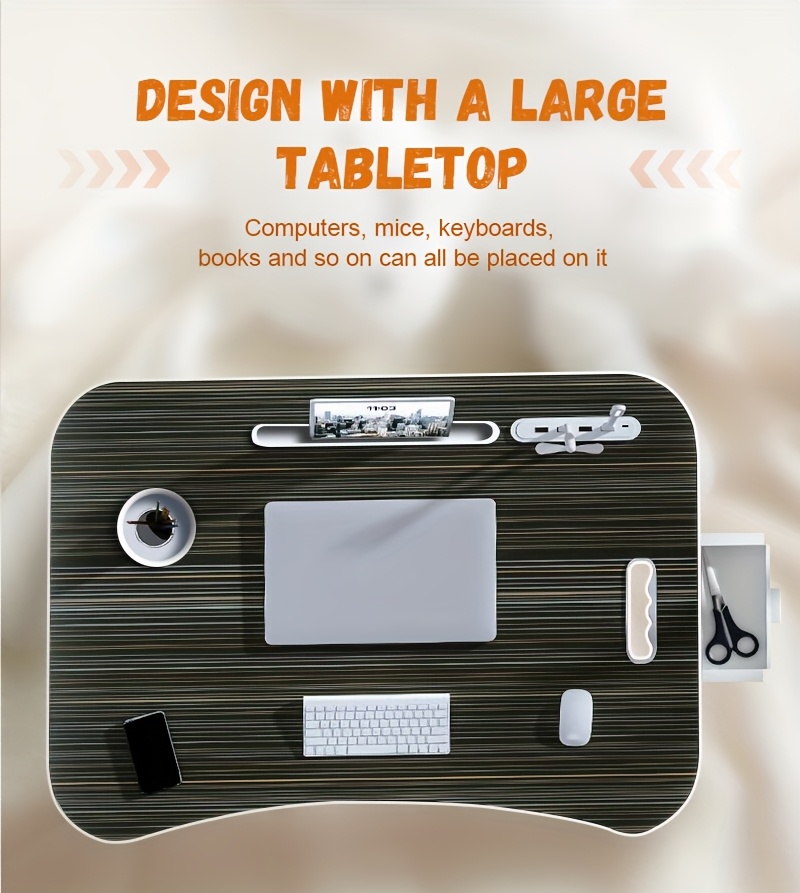 Extra Large Portable Laptop Folding Desk - Study Table, Sturdy and Durable, Ideal for Reading, Writing, and Eating on Beds, Sofas, and Floors. Multi-functional Tray Stand, Bed Table, Laptop Desk, No Assembly Required, Perfect Holiday Gift