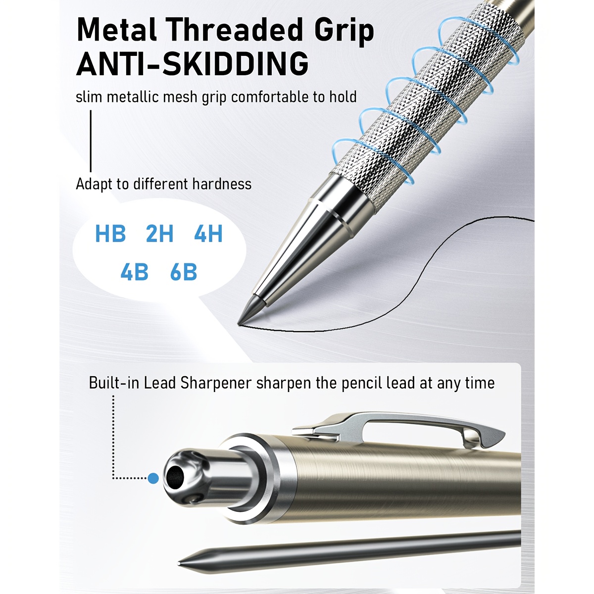 34pcs Art Mechanical Pencil Set for Sketching, Various Lead Sizes
