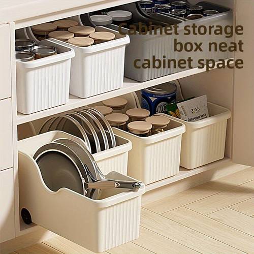 12-teiliges set robuster rollschrank- & vorratsschrank-organizer-set – 4er-box (8-rollen) aufbewahrungssystem mit platzsparendem design, kompatibel mit töpfen, pfannen, gewürzen, deckeln – organisation unter der spüle & im küchenschrank, einfache montage erforderlich, zufälliger stil, regalkörbe