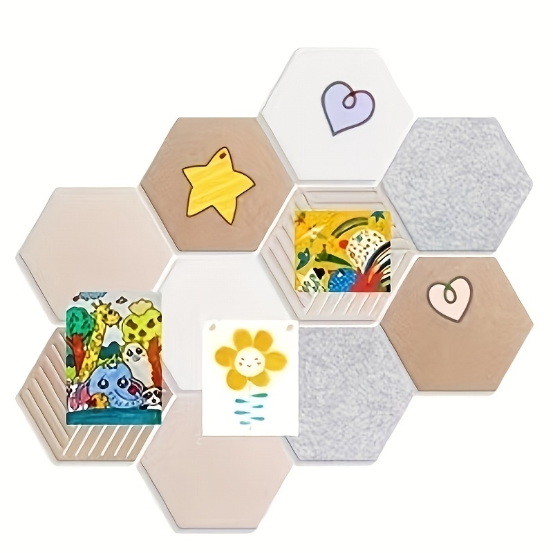 Image of 10pcs Of Colorful Self-adhesive Sound-absorbing Panels | 11cm Edge Length, 9mm Thickness, Multi-functional Wall Decoration, Sound Absorption And Protection, Suitable For Kindergartens, Offices