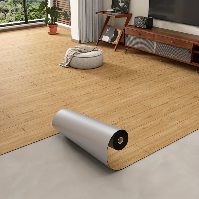E-shop [6 Farben Optional] 1/2 Rolle PVC Verdickte 3D Textur, Retro Holzmaserung Bodenbelag, Selbstklebende Beschichtung, Einfach zu Entfernen und