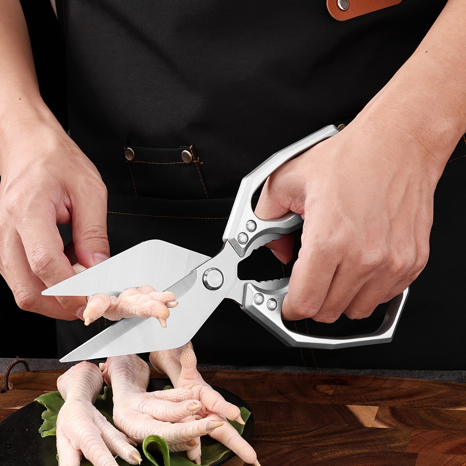 heavy duty stainless steel kitchen shears multi functional poultry fish scissors for chicken duck and fish ideal for cooking baking and meal prep design in silvery golden or red kitchen shears ergonomic handle durable kitchen tool kitchen shears Product details 0
