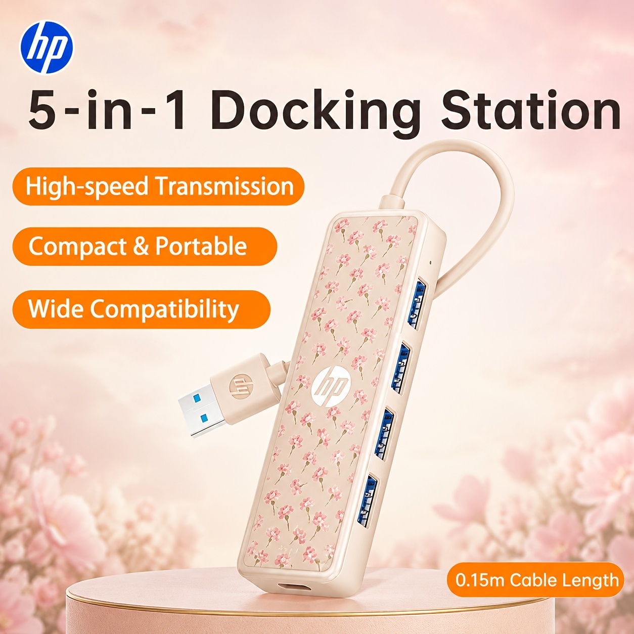 TEMU Usb-c Docking Station With Usb-c Power Port & 4 Usb Ports, Compact Usb Expansion Dock Suitable For Laptop, Pc, Printer, Flash Drive, Keyboard,