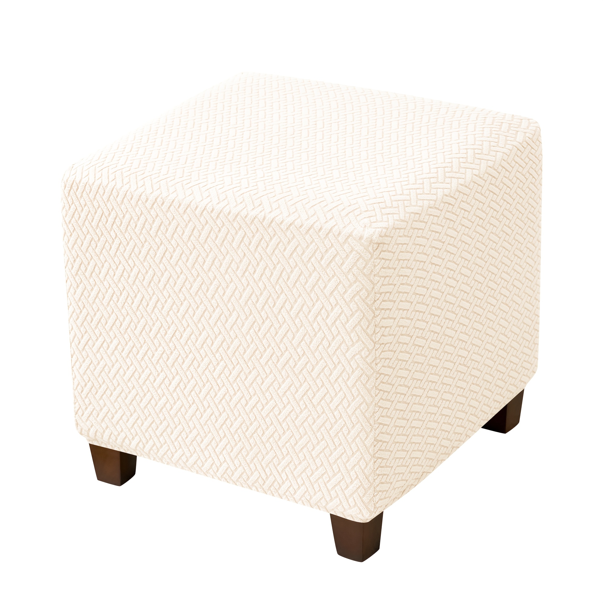 TEMU 1 pz rivestimento per pouf elastico a T, jacquard | in velluto a in nylon poliestere, lavabile in lavatrice, chiusura con elastico