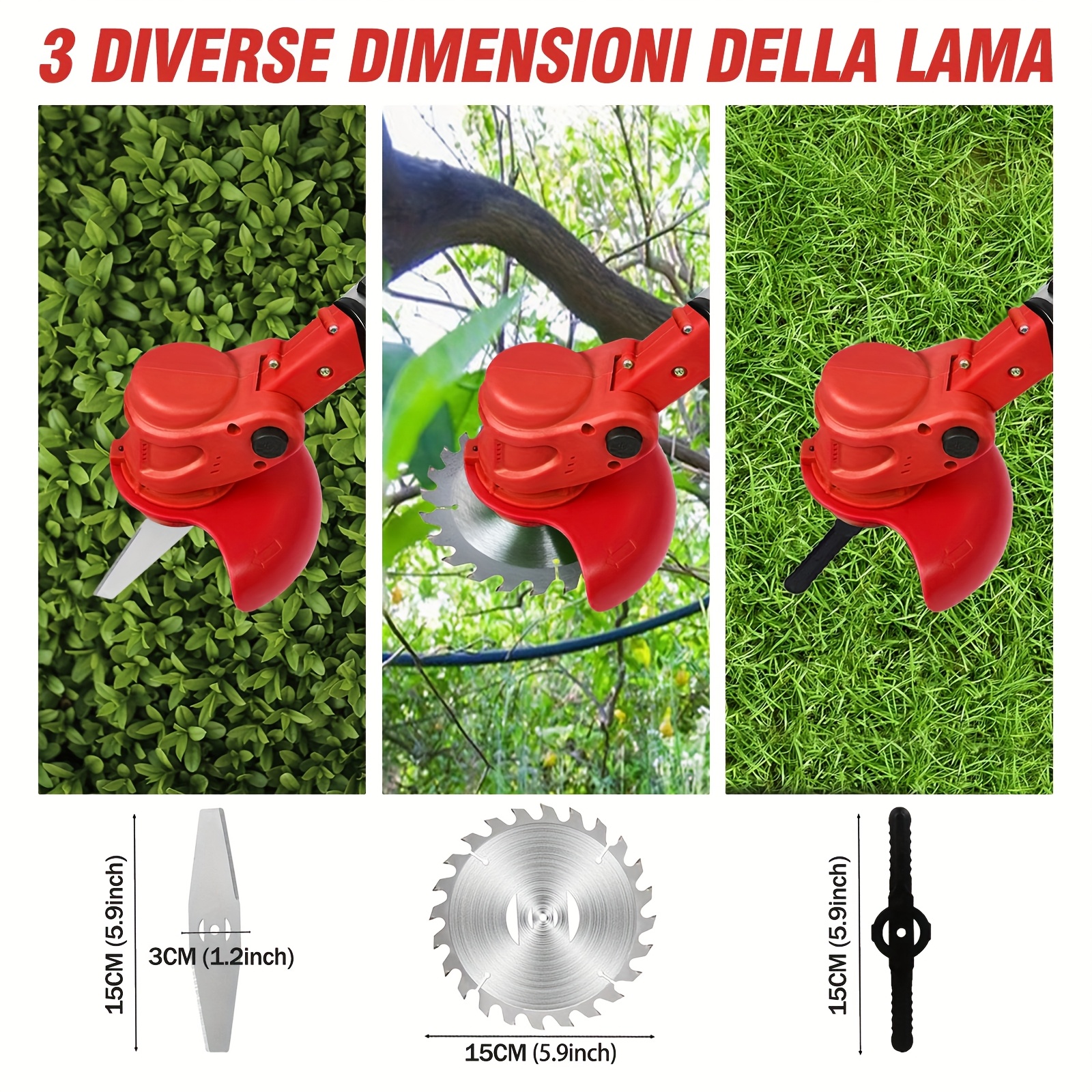 powerful 24v cordless electric eater 4 in 1 with lawn trimmer wheel edger mini mower and brush cutter functions with multiple blades and string trimmer for lawns yards and gardens details 12