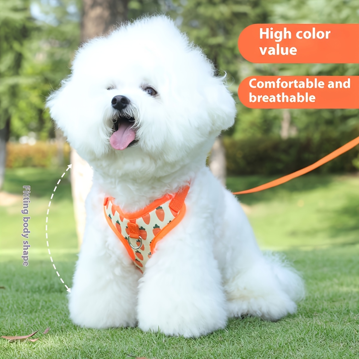 fruit pattern vest style dog leash polyester breathable cool