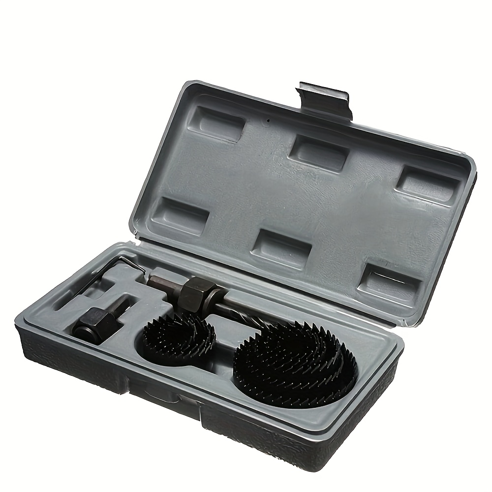 Juego de 11 piezas de taladro de agujero de acero al carbono, juego de brocas para carpintería, tamaños múltiples, adecuado para madera y metal, incluye estuche de herramientas duradero.