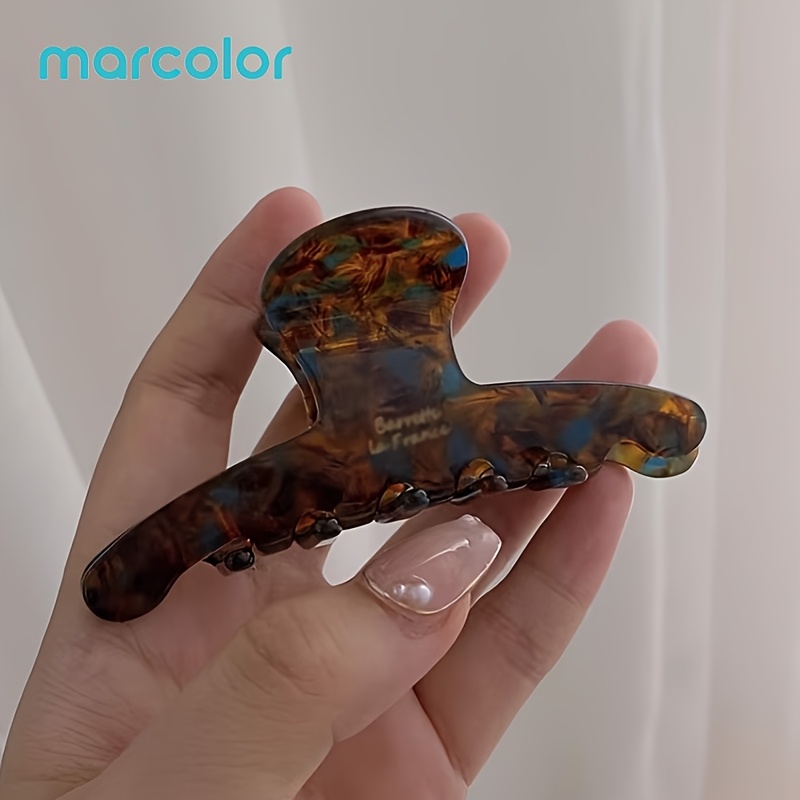 TEMU Marcolor Blue Halo Dye Acetate Hair Claw Clip, French Retro Premium Shark Clip, Women's Back Of Head Updo Hair Clip, Elegant Light Luxury