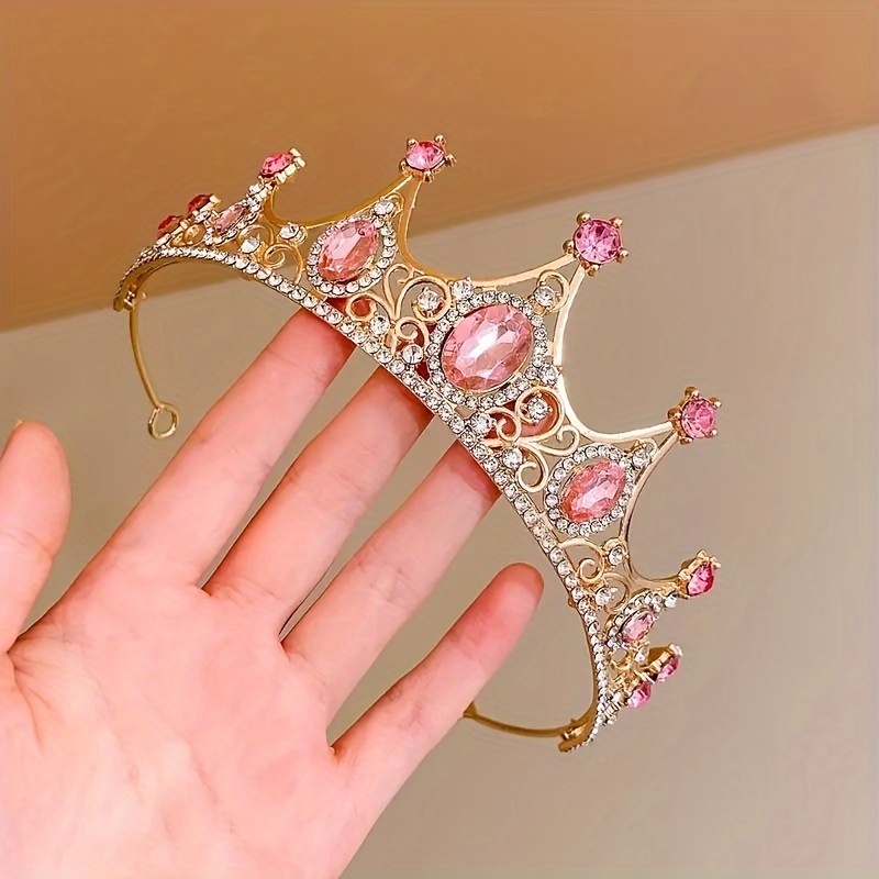 

Elegant Alloy Princess Tiara With Rhinestones Hair Hoop - All-season Crown Hair Accessory, Ideal For Over 15 Years Old - 1pc