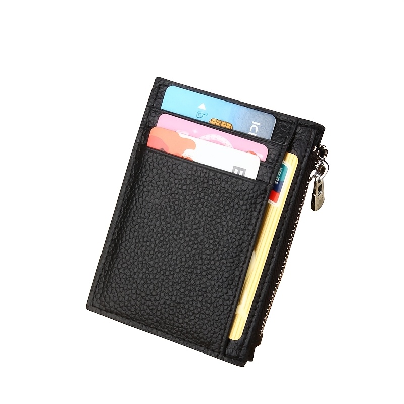 TEMU Top Layer Cowhide Men's Easy Lightweight Portable Card Case, White, Suitable For White-collar Men, As A Holiday, Anniversary, Birthday Gift,