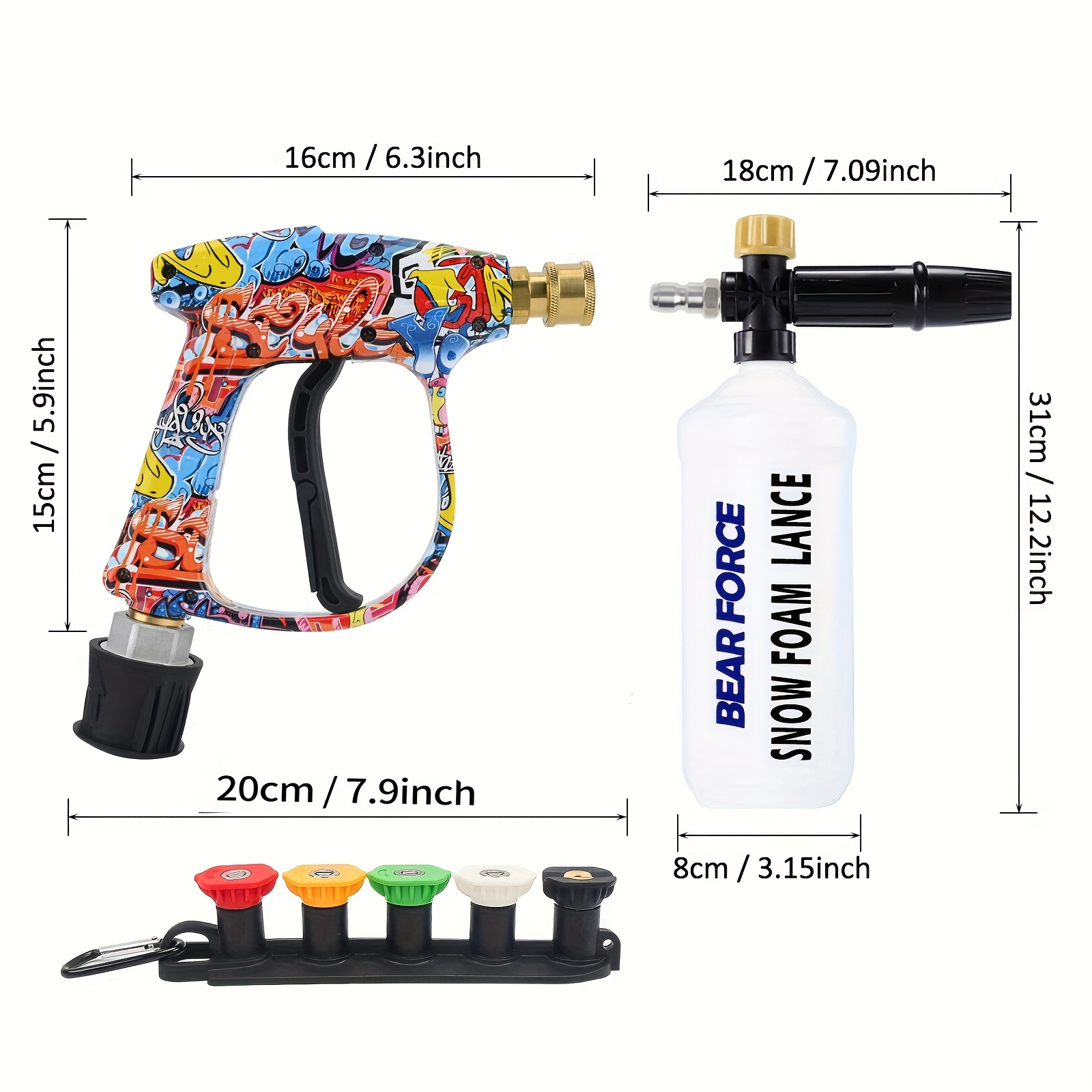 pressure washer water gun for car cleaning m22 inlet   connector nozzles   converter for karcher   k3 k4 k5 k6 k7 pressure washer