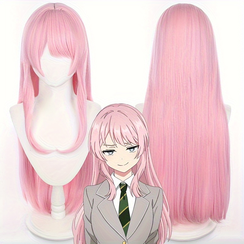 

Pink Long Straight Anime Wig - Heat Resistant, Halloween & Daily Cosplay