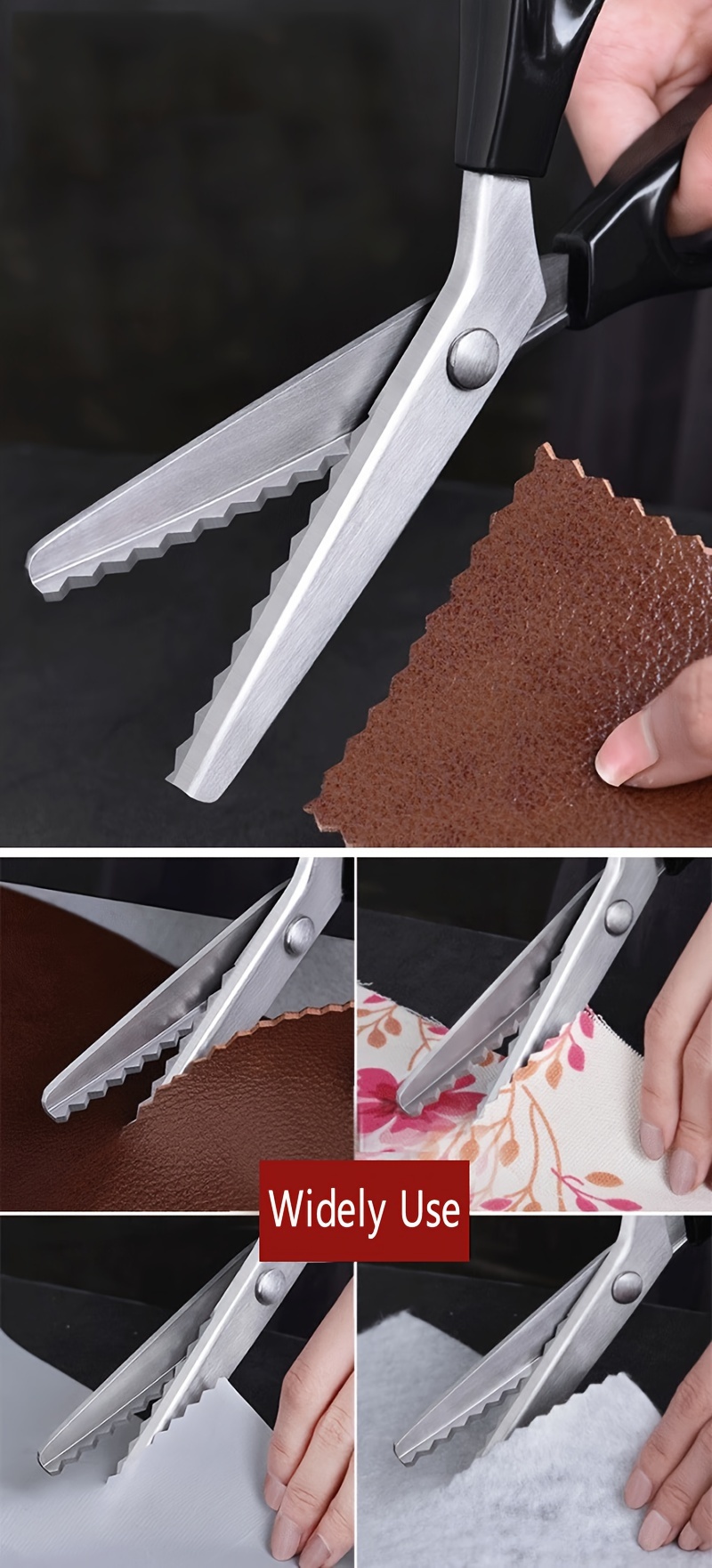 Stainless Steel Triangle Tooth Edge Decorative Fabric Cutter Sewing Quilting Diy Crafts Ergonomic Grip 3mm Triangula