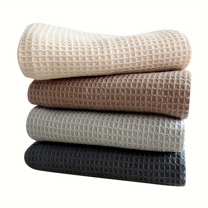 

4-piece Premium Cotton Waffle Weave Kitchen Towels - High Absorbency, Solid Color Dish Cloths