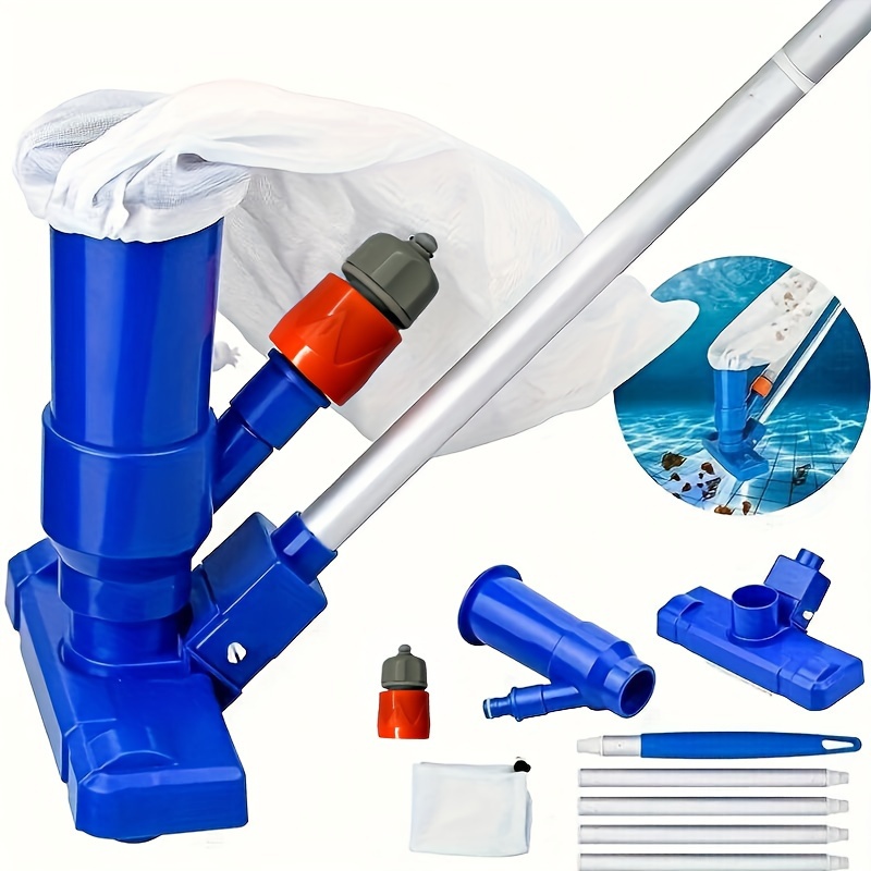 

Efficient Pool Cleaning Kit With Portable Vacuum, Jet Head & Brushes - Fits European Hoses, Durable Pp Material, Ideal For Swimming Pool Maintenance Accessories - 1 Piece