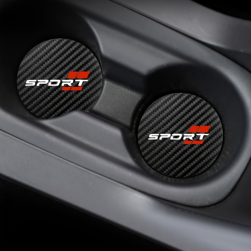 2pcs Sporty Carbon Fiber Car Cup Holders - Durable Silicone, Universal Models, Design, Ideal For Storing Beverages, Beverage Storage| Accessory|silicone Cup Holder