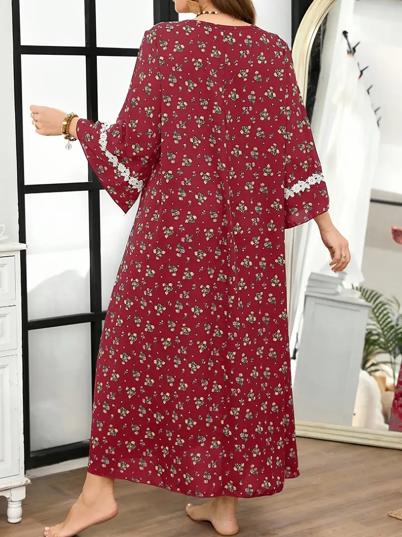 long sleeve winter night dress for women Nightgowns for Women Christmas Holly Berry Pattern Long Sleeved Night Gown Dresses Women's Autumn Winter Sleepwear S at Amazon Women's Clothing store
