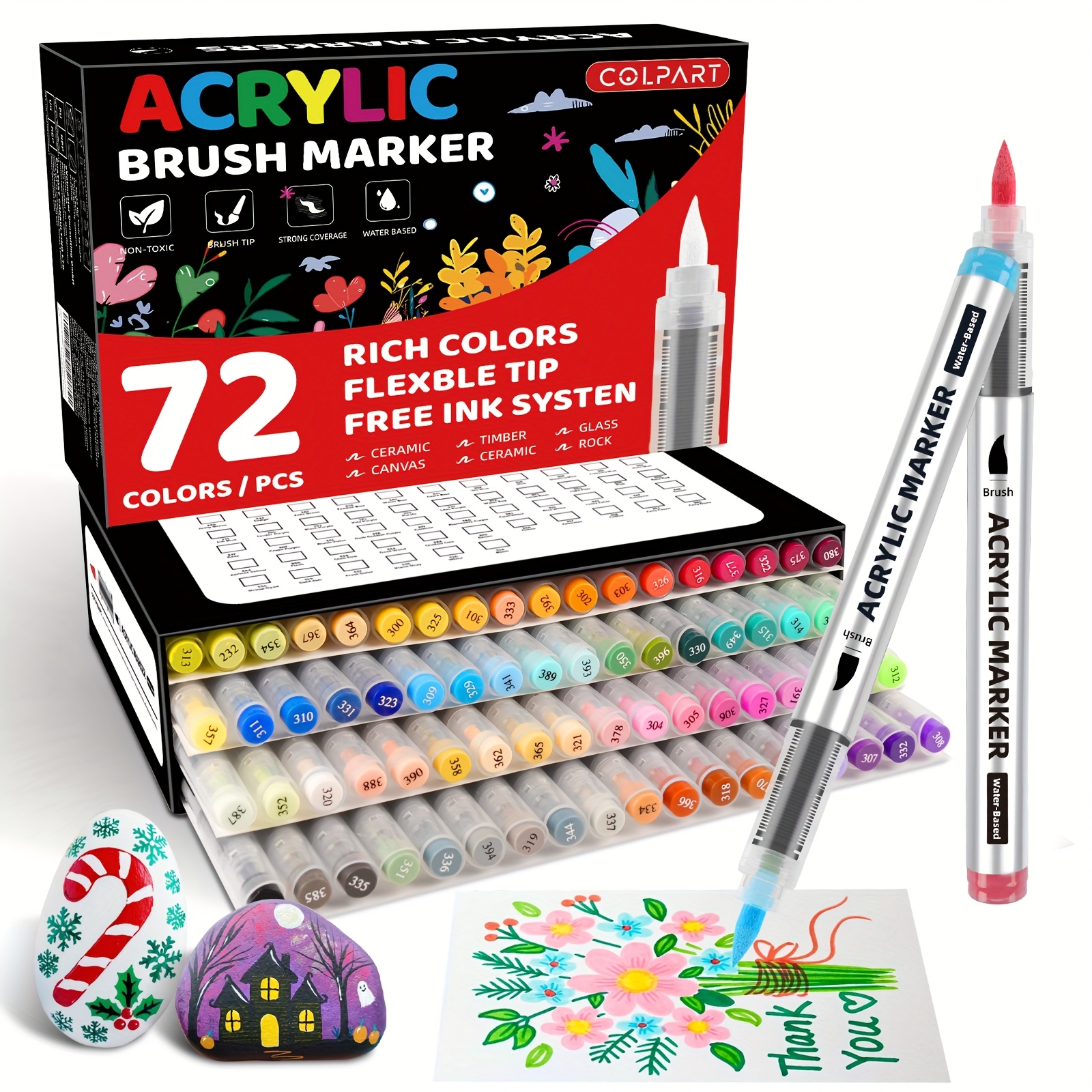 Image of Supplies.acrylic Paint Markers-72colors Acrylic Paint Pens Direct Paint Markers For Rock Painting Wood Canvas