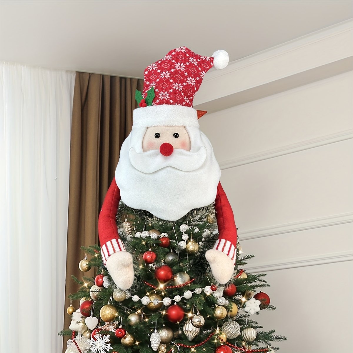 TEMU Christmas Decorations; Santa Claus Home Christmas Tree Decorations; Christmas Tree Topper Star; Snowman Decorations; Christmas Tree Decorations