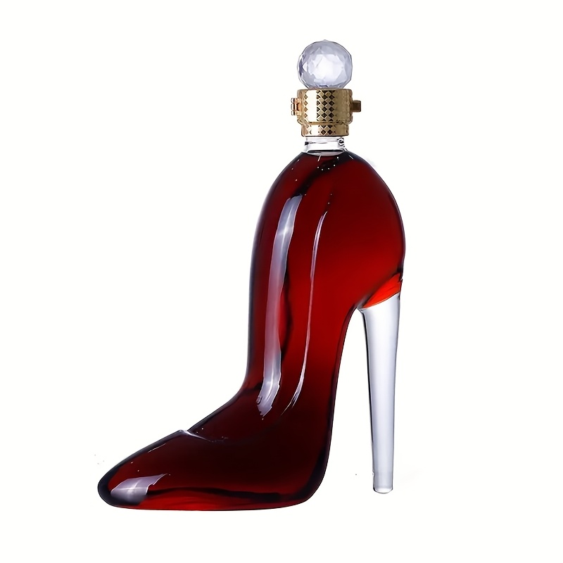 Image of 1 750ml/25.3oz High-heeled Whisky , Glass Bottle, Elegant Handmade Glass For Wine, Spirits, Bourbon, Tequila, Vodka, , Men's Birthday Gift, Dad, Home Decor, Bar Decoration