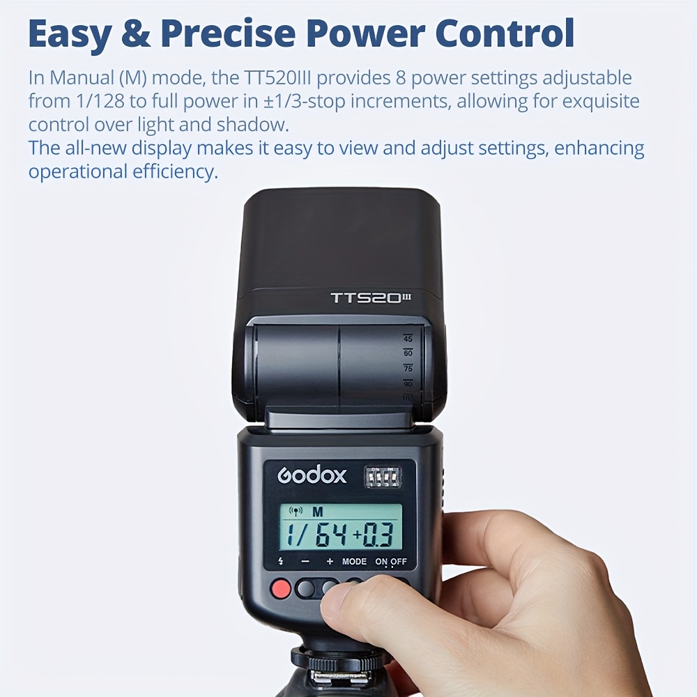  tt520 iii flash per fotocamera, ricevitore integrato e trasmettitore rt, modalità s1/s2, 8 di potenza, compatibile con fotocamere nikon pentax (tt520ii aggiornato) Dettagli dell'articolo 0