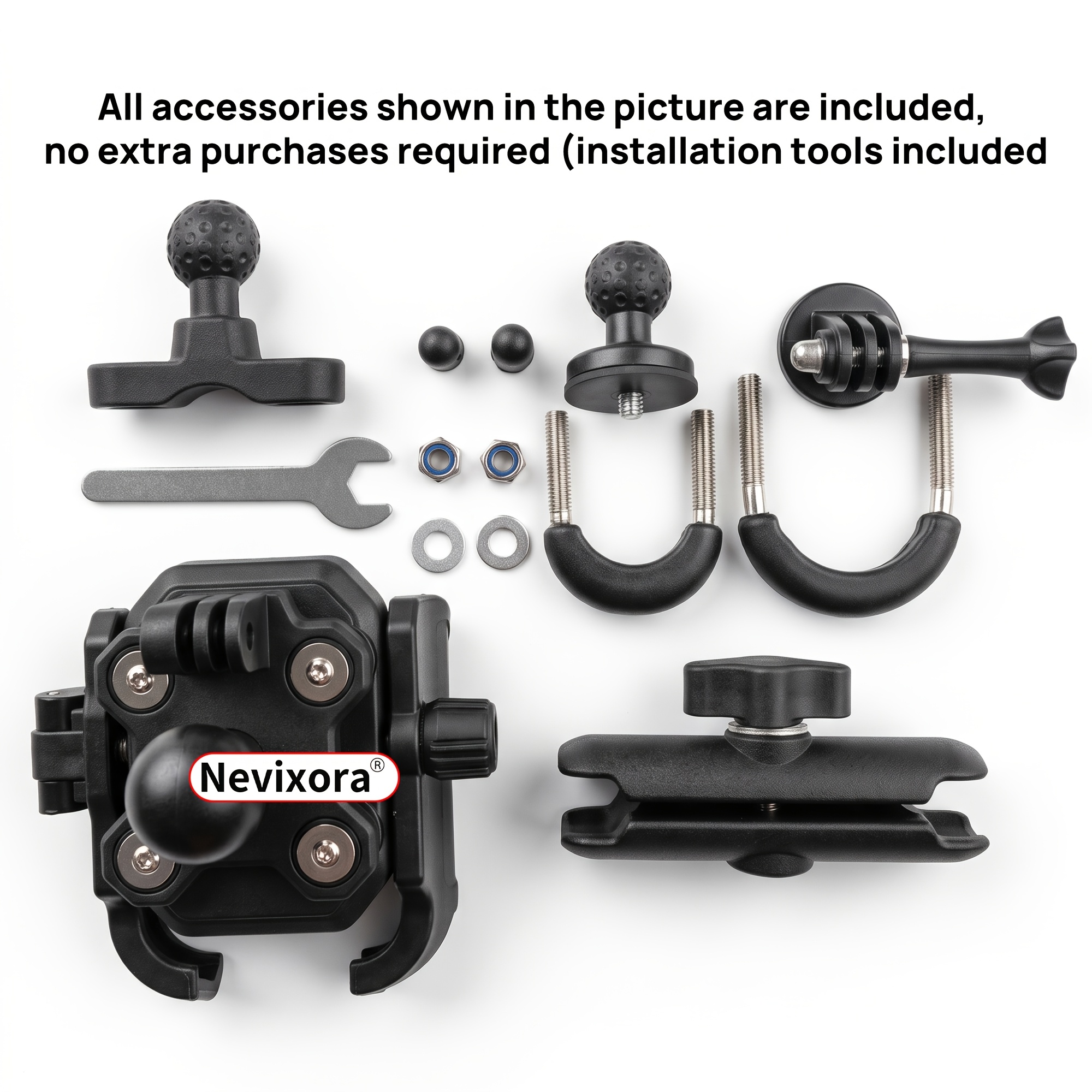 TEMU Support de téléphone pour moto - [Absorption des chocs ] [Ajustement universel pour toutes les tailles de téléphone] Support de téléphone pour