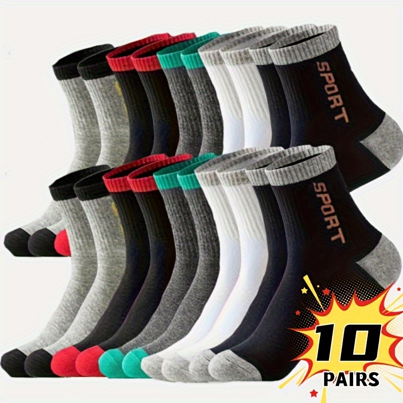 

10pairs Men's Sports Socks Breathable Comfortable Soft Casual Minimalist