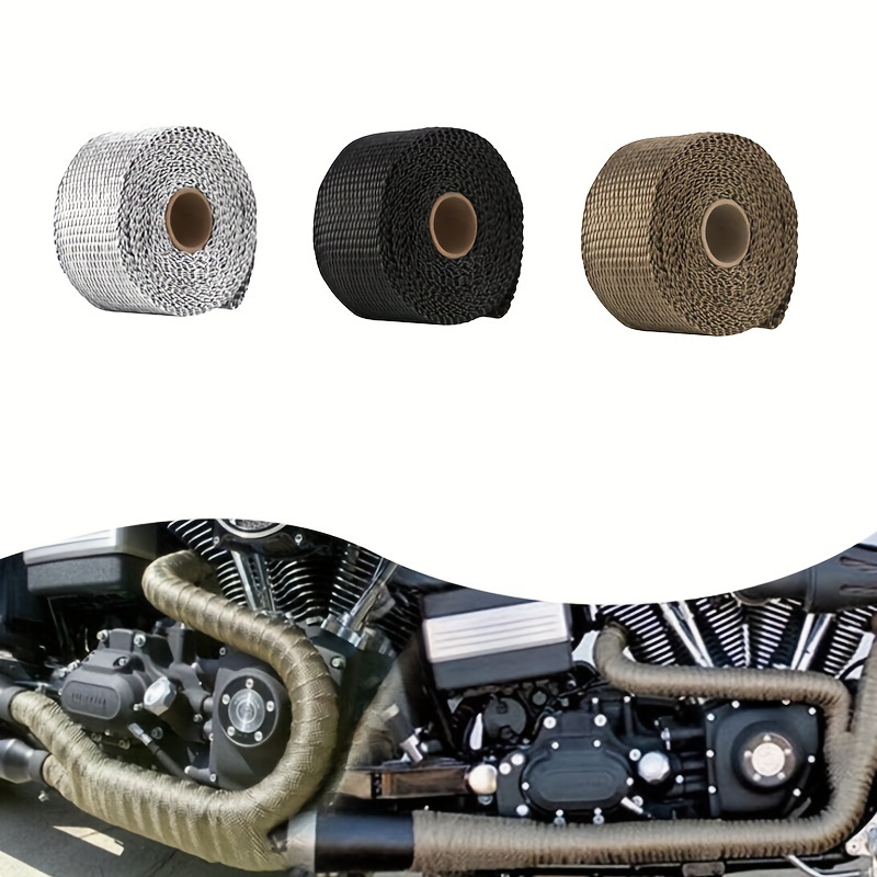 

196.8 Inch Exhaust Wrap Fiberglass Tape - Heat Resistant Up To C, Fiberglass Insulation Tape For Metal , Pipes And Outdoors, 4pcs 304 Stainless Steel Ties Included