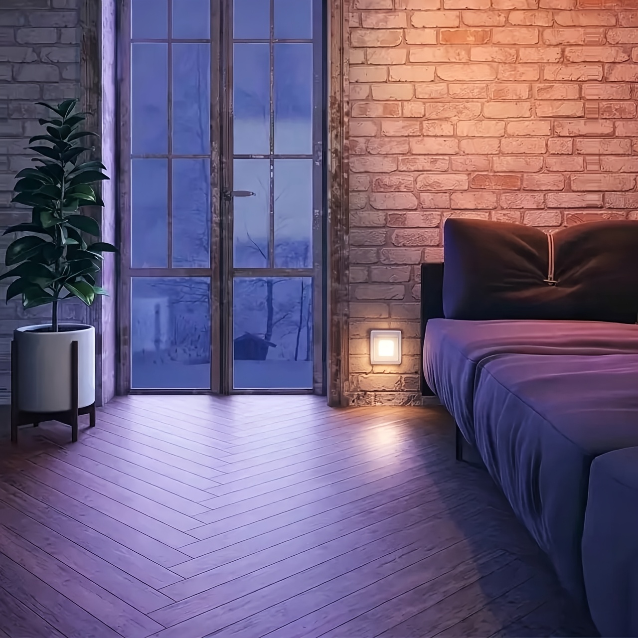 TEMU Veilleuse à détecteur de mouvement PIR, lumière LED carrée pile, installation magnétique fil, offre une sûre, convient aux chambres, couloirs,