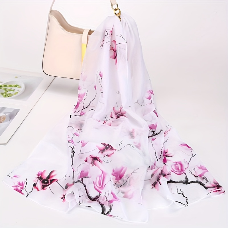 Image of Printed Scarf, Lightweight Breathable Shawl, Soft Flowing Wrap Suitable For Casual Wear, Beach Vacation, And, Vibrant Colors, Fashionable Multifunctional Design, Headscarf