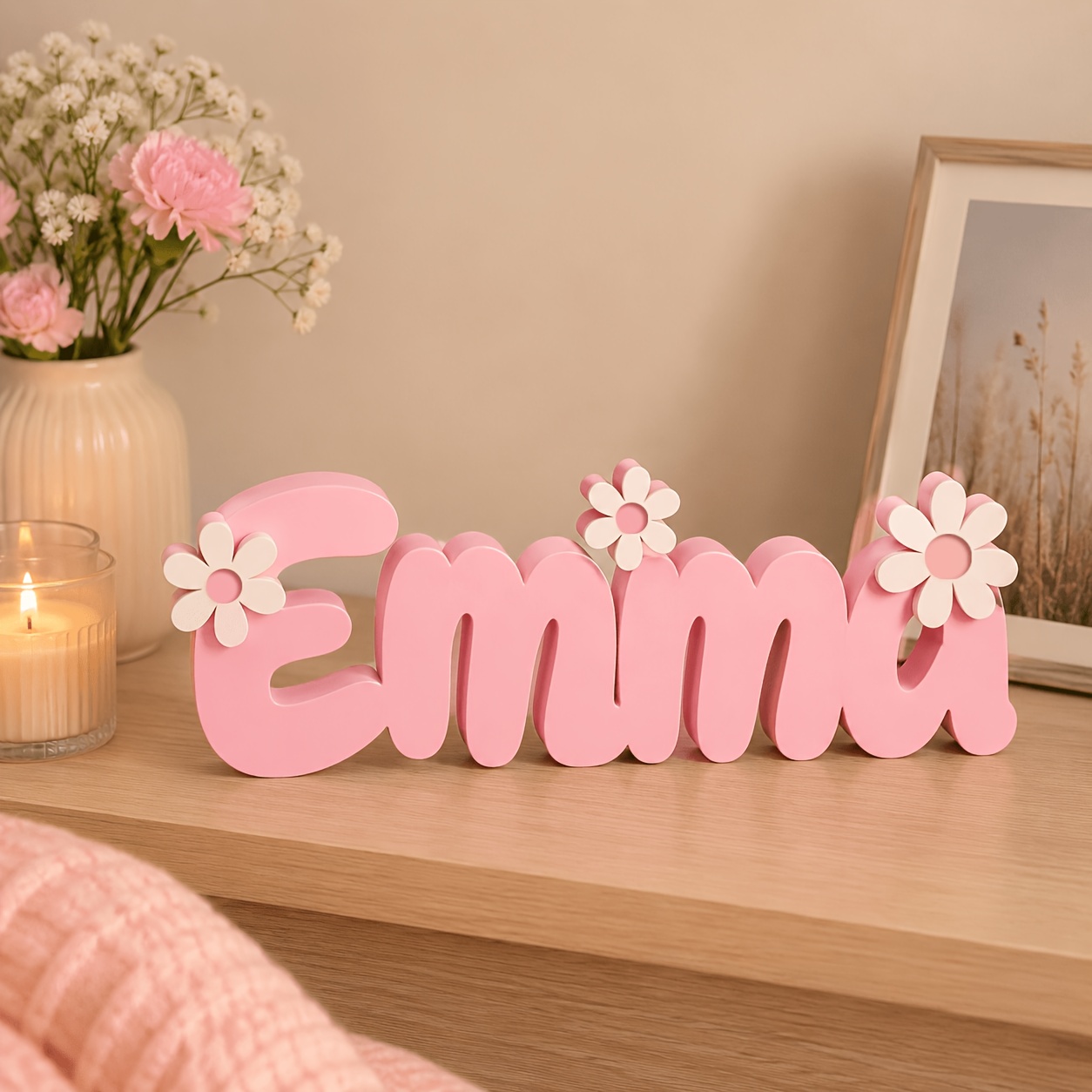 TEMU Personalized Name Tabletop Decor, Custom Pvc Freestanding Name Sign With , Decorative Name Plaque For Bedroom Shelf Desk