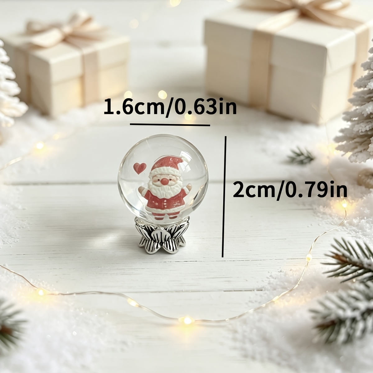 TEMU Santa Claus Miniature Crystal Ball, Mini Magic Ball, Creative Christmas Dollhouse Diy Decoration, Suitable For 1:12/1:6/1:4 Scale Miniature