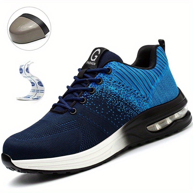 mens anti smash anti puncture trendy steel toe work boots construction shoes wear resistant comfortable work shoes