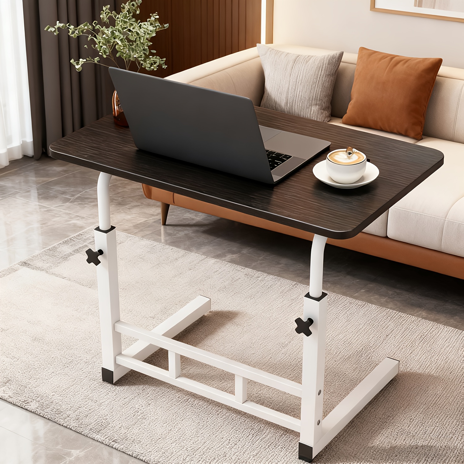 TEMU Mesita de noche ajustable | Escritorio multifuncional para portátil | Escritorio pequeño móvil para dormitorio | Mesa pequeña fácil para el