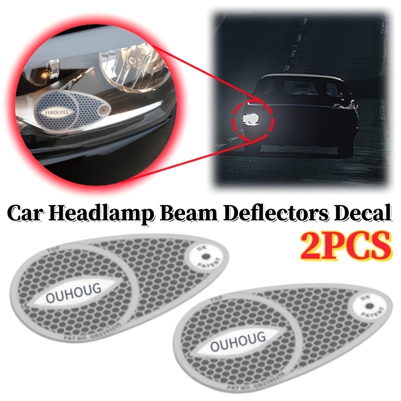 TEMU 2pcs Car Headlight Beam Deflector Headlight Adapter Stickers For All Vehicles