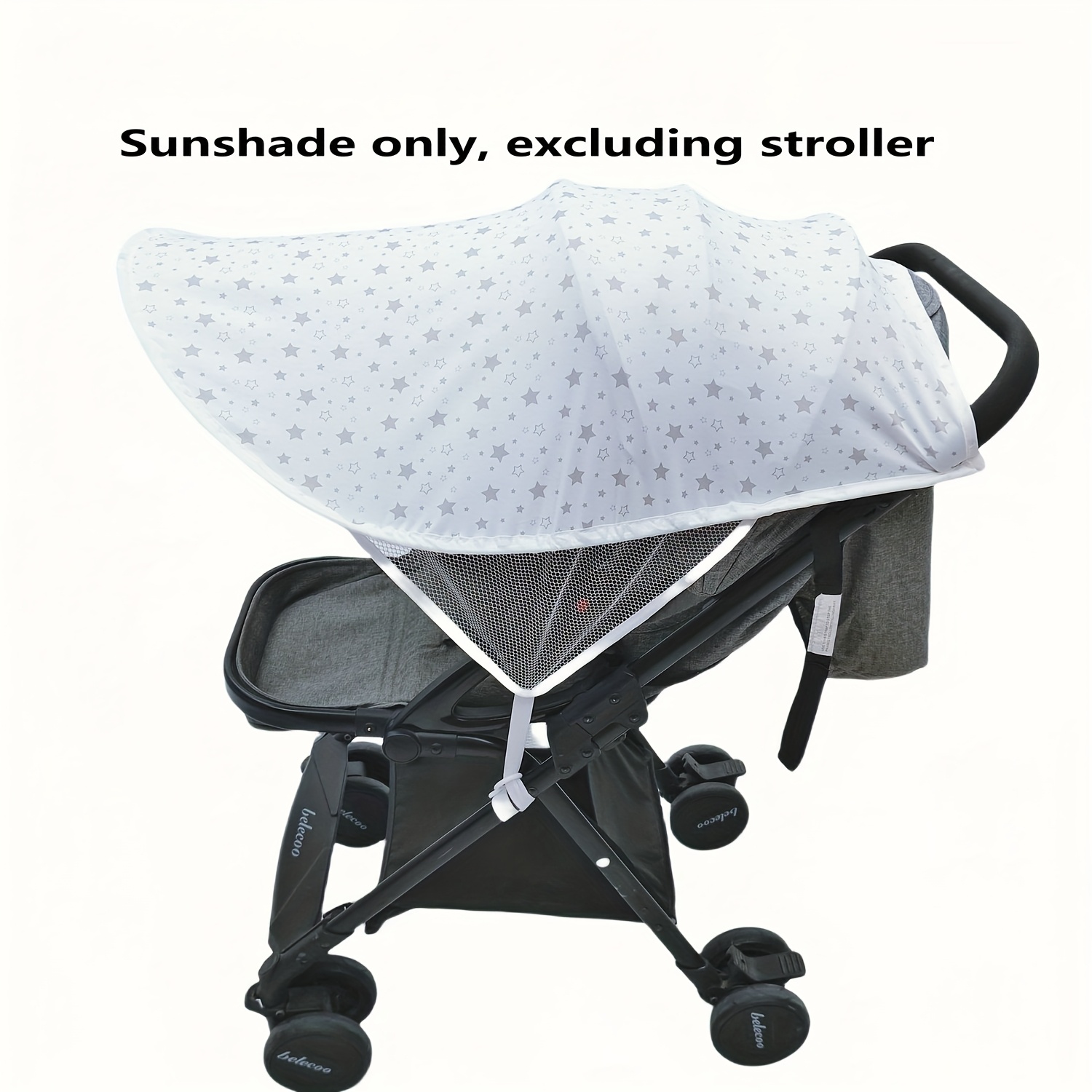 Image of Stroller Canopy - Windproof And Uv Protection, Removable Breathable Polyester Sunshade, , Suitable For Strollers, Bassinets, Car Seats
