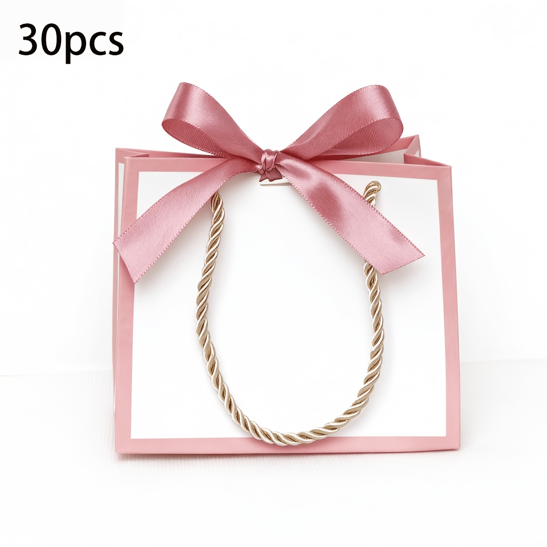 10pcs Striped Gift Box with Handle, Size 6.3*5.5*2.3 Inches