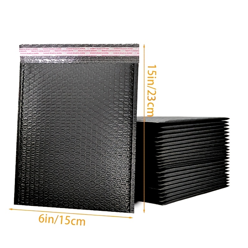 Image of 20pcs Black Bubble Mailers, 6x9in/8x11in/10x14in Shipping Mailers, Plastic Shipping Bags With Self-sealing Strips, Mailers For Boutique, Cosmetics, And Clothing